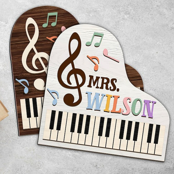 Music Teacher Sign, Personalized Wooden Sign Music