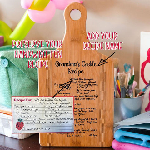 Recipe Cutting Board Preserve Recipe Handwritten