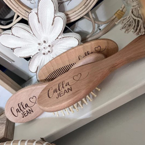 Custom Baby Gift Girls| Personalized Wooden Baby Hair Brush | Custom Baby Brush | Baby Shower Gift Girls | Baby Keepsake Gift