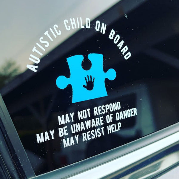 Autism Medical Alert Car Decal, Autistic Child on Board, Autistic Adult