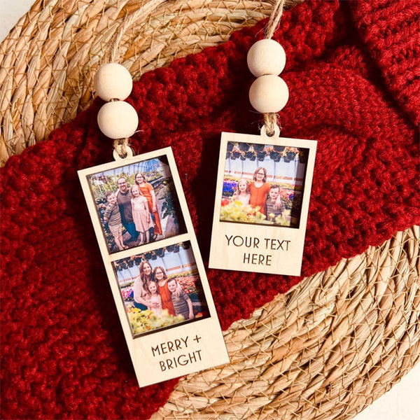 Photo Ornament, Photo Strip Ornament, Personalized Photo Strip Christmas Ornament