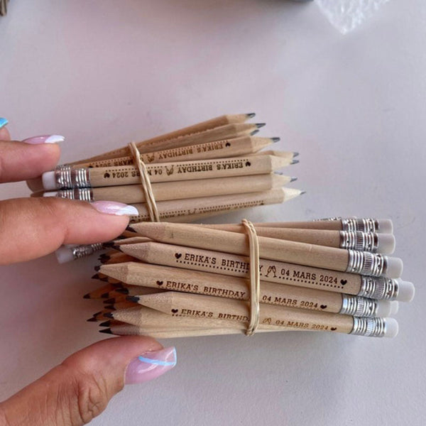 Wedding Favors for Guests in bulk, Personalized Engraved Rustic Wedding Wooden Pencils