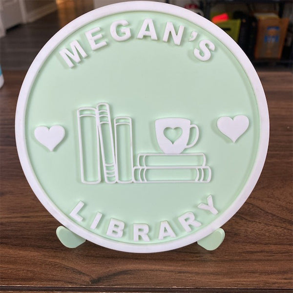 Library Sign,Personalized Acrylic Bookshelf Sign