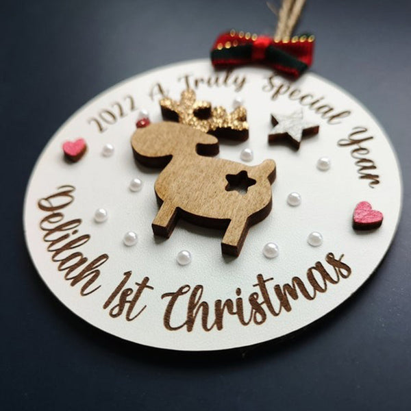 Personalize Your Baby'S First Christmas, Wooden Ornaments, Christmas Tree Decorations