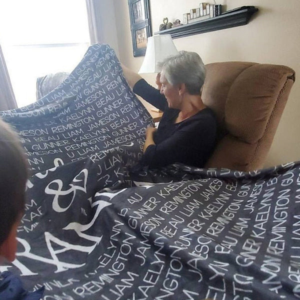 Personalized Grandparent Blanket, Gift for Grandparents