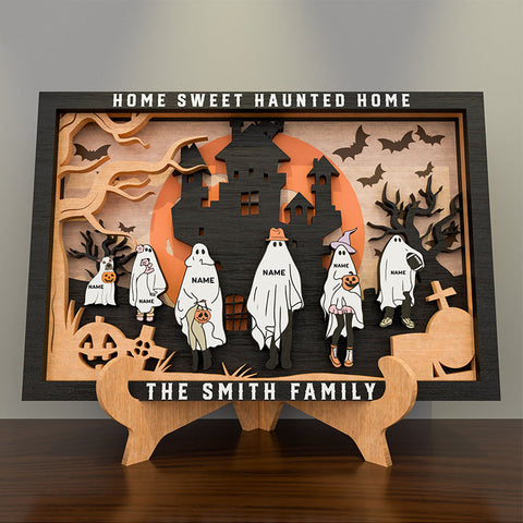 Personalized Halloween Family Sign, Halloween Family Portrait, Custom Ghost Family Sign