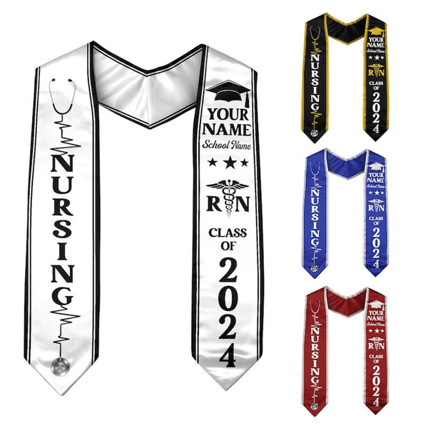 Customize Nursing Stole, Custom Graduation Sash, Nursing Graduation Stole, RN Nursing Stole Graduation Class Of 2024