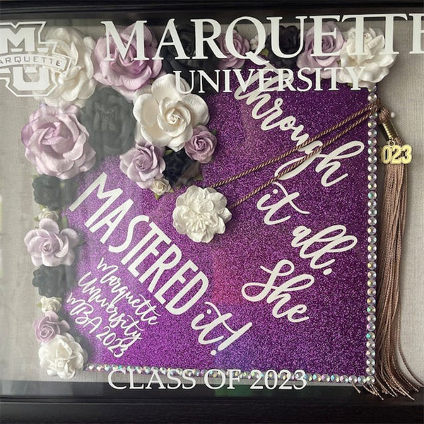 Graduation Cap Tassel Shadow Box, TASSEL Was WORTH The HASSLE, Milestone Keepsake Frame