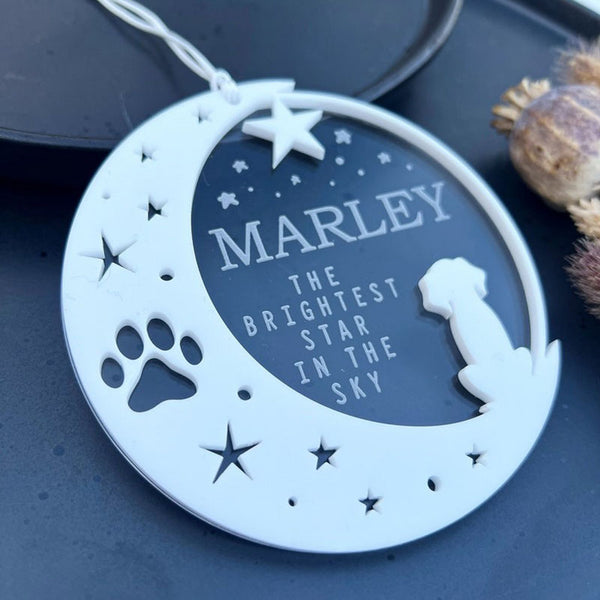 Dog Memorial Ornament, Personalised Dog Keepsake Gift, Dog Sympathy Gift