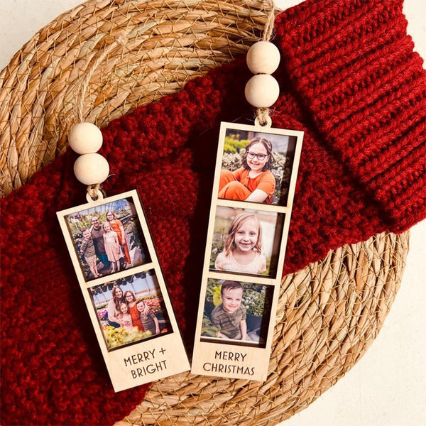 Photo Ornament, Photo Strip Ornament, Personalized Photo Strip Christmas Ornament