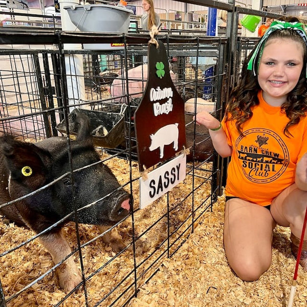 Cow Ear Tag Stall Sign | 4H Barn Stall Sign | Steer | Heifer | Personalized Name Sign for 4H Stall