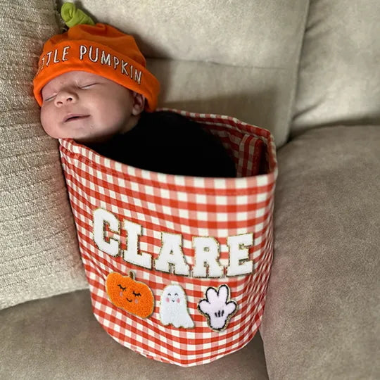 Personalized Chenille Letter Halloween Bucket