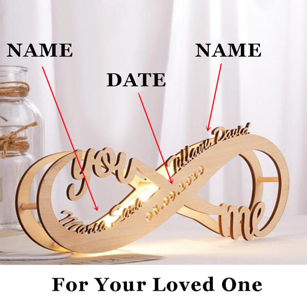 Personalized Wooden Infinity Night, Engraved Wooden Name Nightlight Wedding  Anniversary Gift