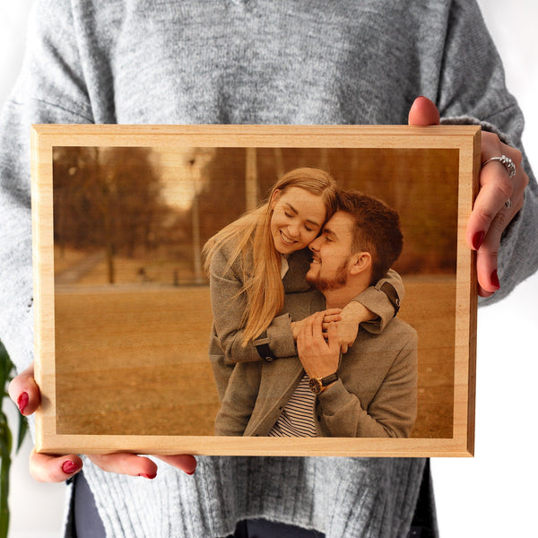 Custom Photo on Wood, Engraved Photo on Wood with Watercolor Style, Custom Wall Art