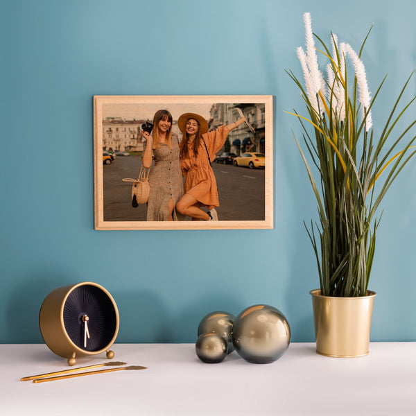 Custom Photo on Wood, Engraved Photo on Wood with Watercolor Style, Custom Wall Art