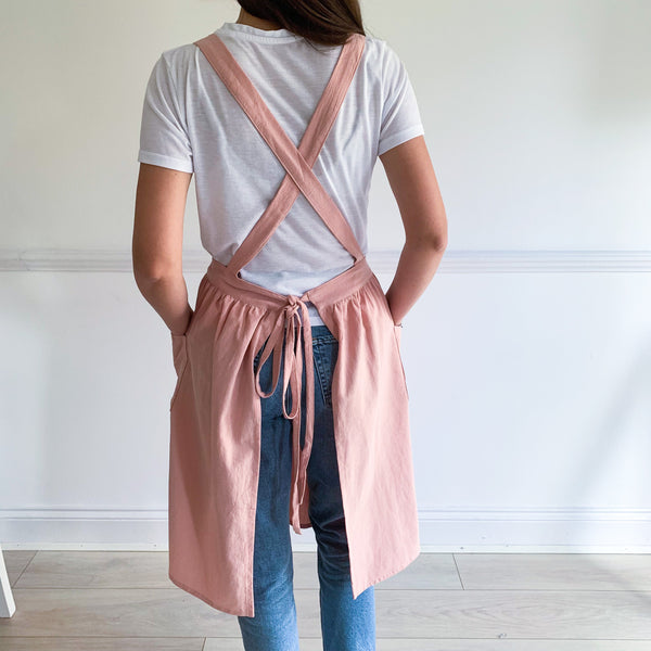 Matching Soft LINEN Mum Son Daughter Aprons With Names