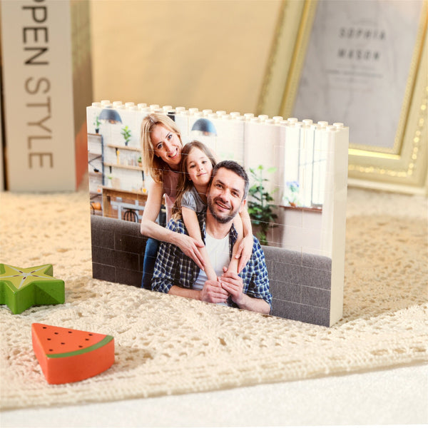 Personalized Customized 2 Photos Rectangle Building Block Puzzle Picture Block Christmas Gifts for Couples