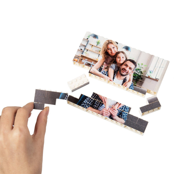 Personalized Customized 2 Photos Rectangle Building Block Puzzle Picture Block Christmas Gifts for Couples