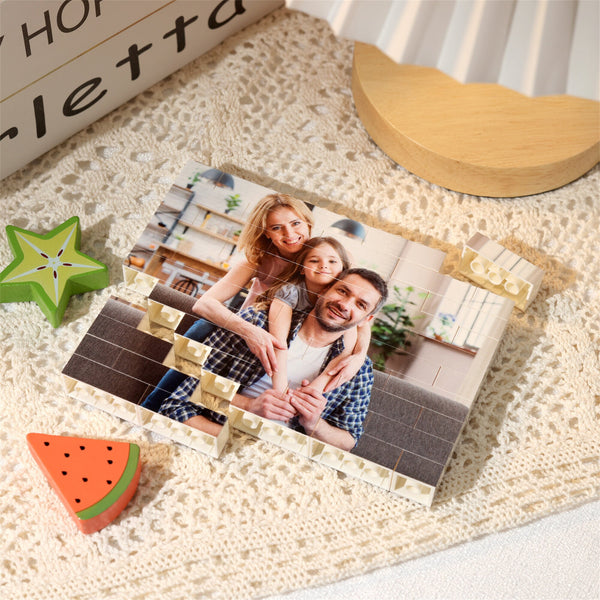 Personalized Customized 2 Photos Rectangle Building Block Puzzle Picture Block Christmas Gifts for Couples