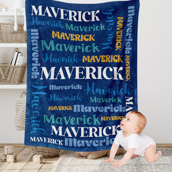 Custom Baby Name Blanket - Plush Minky Personalized Stroller Blanket - Baby Shower and Newborn Baby Gift