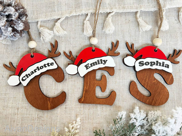 Personalized Christmas Wood Ornament, Custom Name Ornament