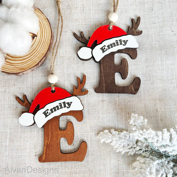 Personalized Christmas Wood Ornament, Custom Name Ornament