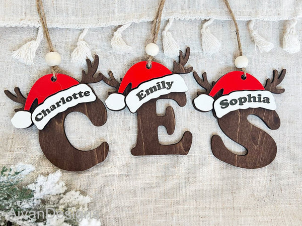 Personalized Christmas Wood Ornament, Custom Name Ornament