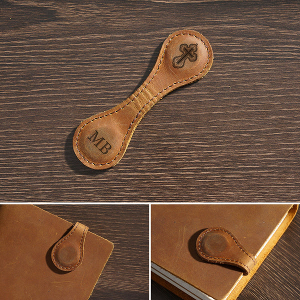 Customized Magnetic Leather Bookmark, Personalized Leather name Bookmark, Reader Gift