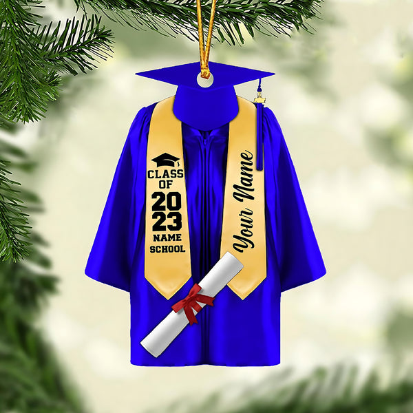 Personalized Graduation Ornament, Color Graduation Gown, School Graduation Ornament Gifts