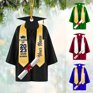 Personalized Graduation Ornament, Color Graduation Gown, School Graduation Ornament Gifts