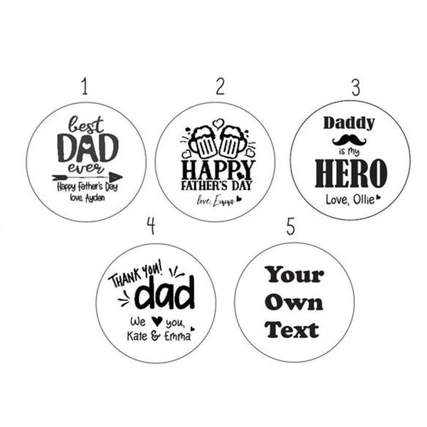 Personalised Engraved Best Dad Ever Magnetic Round Wooden Bottle Opener