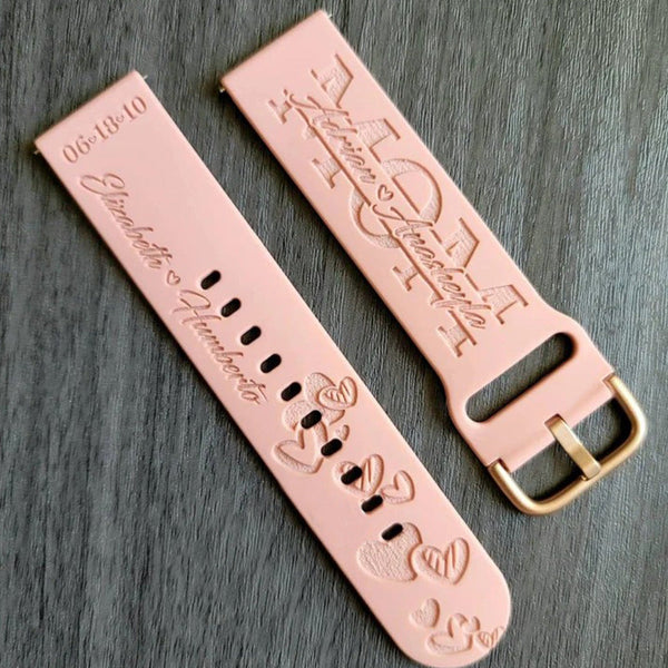 Mom and Hearts personalized Engraved Watch Band - MOM Personalized watch Band - mothers gift watch band