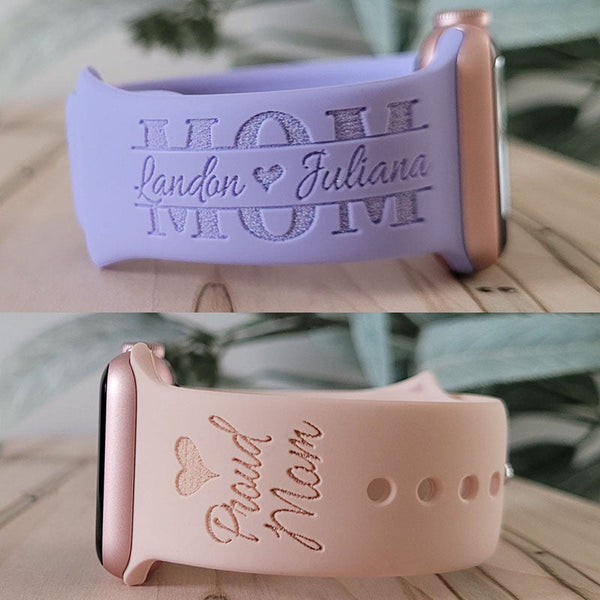 MOM Personalized Watch Band Engraved,Apple Watch