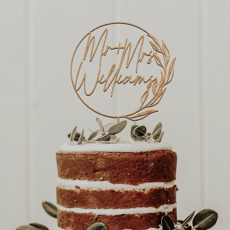 Gold wedding cake topper, Wedding cake topper, Custom cake topper, Mr and Mrs cake topper