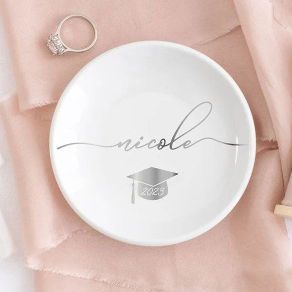 Graduation Jewelry Dish / Graduation Gift for Her / Personalized Trinket Dish