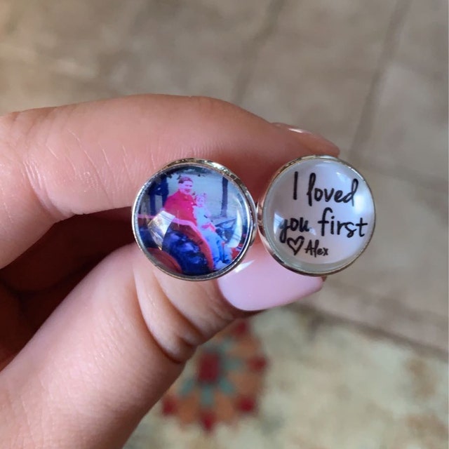 Father of the Bride Gift - Gift from Bride - cufflinks - wedding cuff links - weddings- I loved her first - gifts for dad - gift ideas Dads