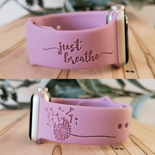 Engraved Apple Watch Band Soft Silicone Strap, Watch Band,Personalized Band