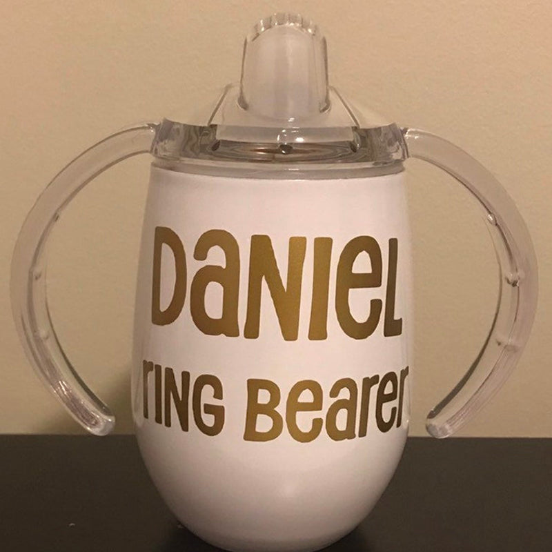 Ring Bearer Sippy Cup Personalized / Wedding/ Stainless Steel Toddler