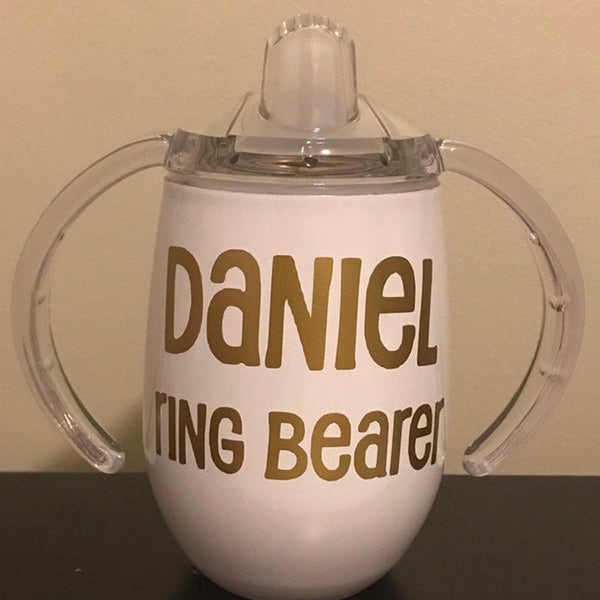 Ring Bearer Sippy Cup Personalized / Wedding/ Stainless Steel Toddler