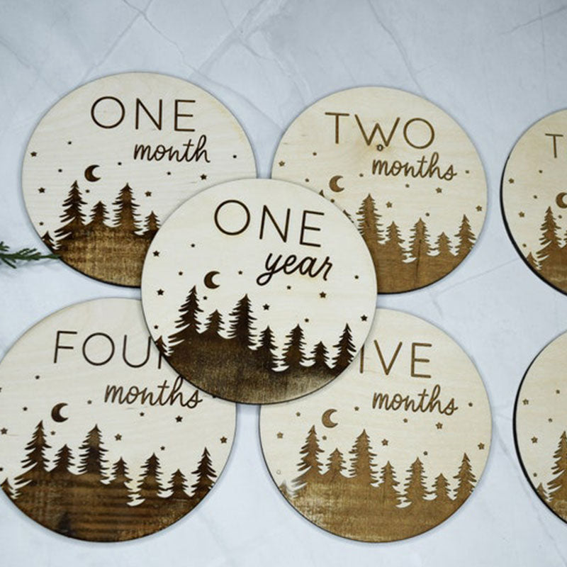 Baby Monthly Milestone Markers, Wood Milestone Discs, Baby Photo Props