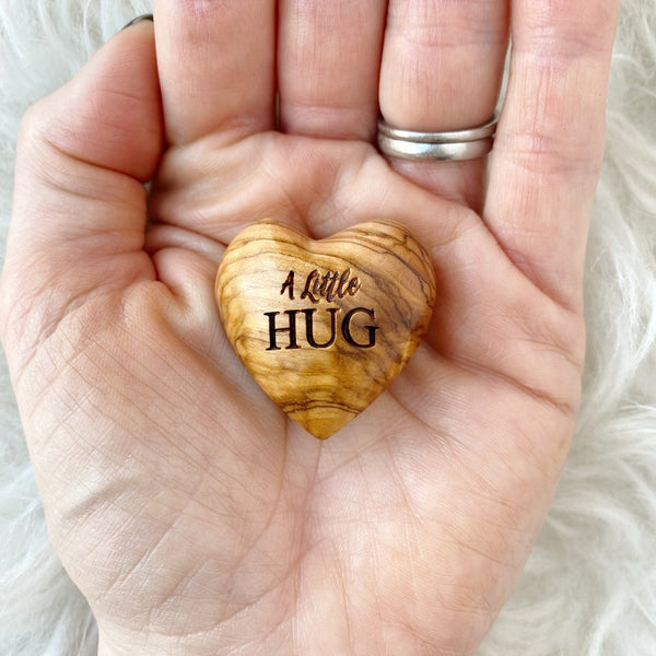 A Little Hug, Tiny Hug Token, Olive Wood, Isolation Gift, Missing You Gift