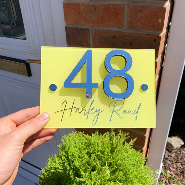 Pastel Coloured Gloss Door Number House Sign House Number Modern Design 3D House Number Personalised House Personalised Plaque Number Sign