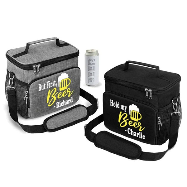 Hold My Beer Cooler Bag, Personalized Beer Cooler Bag, Insulated Lunch Bag for Men, Gift for Dad