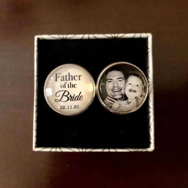 Father Of The Bride Cufflinks, Personalized Cufflinks, Wedding Cuff links, Custom Cufflinks, Photo Cufflinks