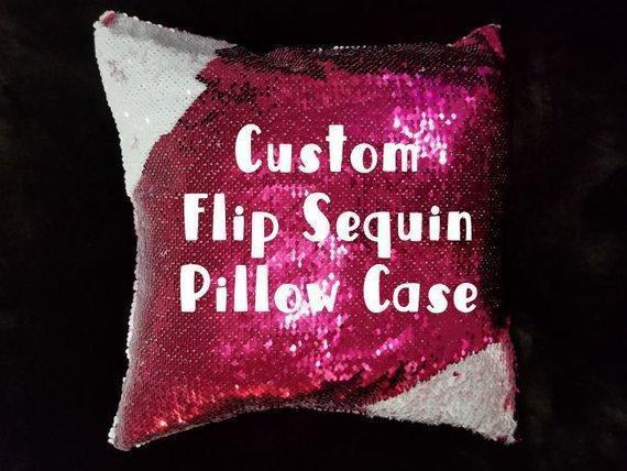 Rainbow Clouds & Sunshine "Mermaid" Pillow- Sequin Flip Pillow