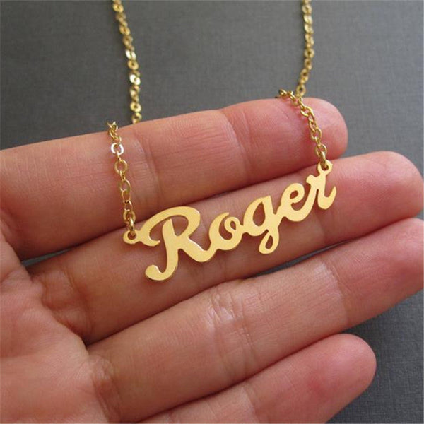 Name Necklace / Personalized Name Necklace With Figaro Chain / Customize Any Name With 15 Font Styles