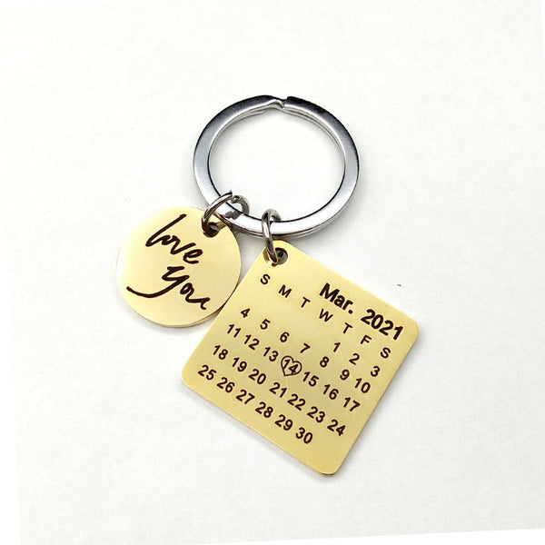 Personalized Calendar keychain,Custom Date Save Key Chain