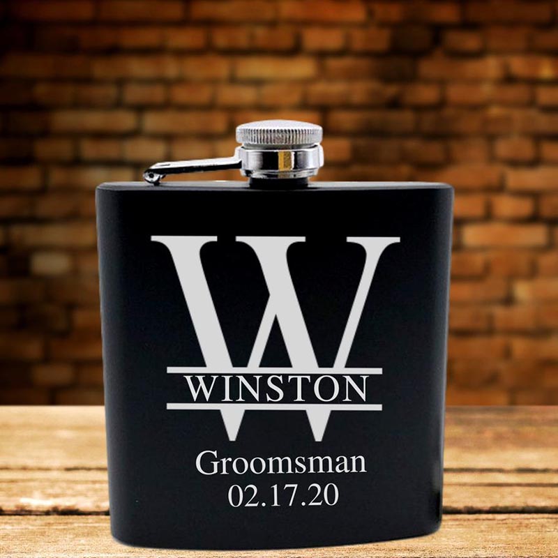 Personalized Flask for Men Groomsman Flask