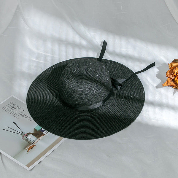 Custom Floppy Hats with black ribbons, Bridesmaids Sun Hats,hats with names, Bachelorette hats