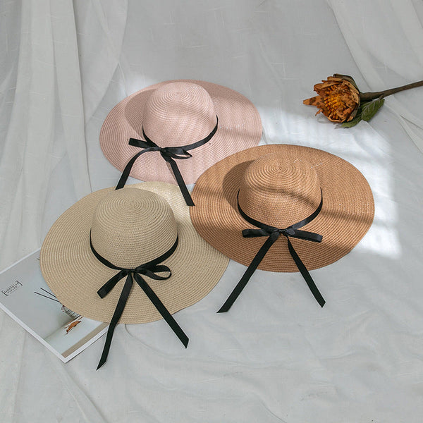 Custom Floppy Hats with black ribbons, Bridesmaids Sun Hats,hats with names, Bachelorette hats